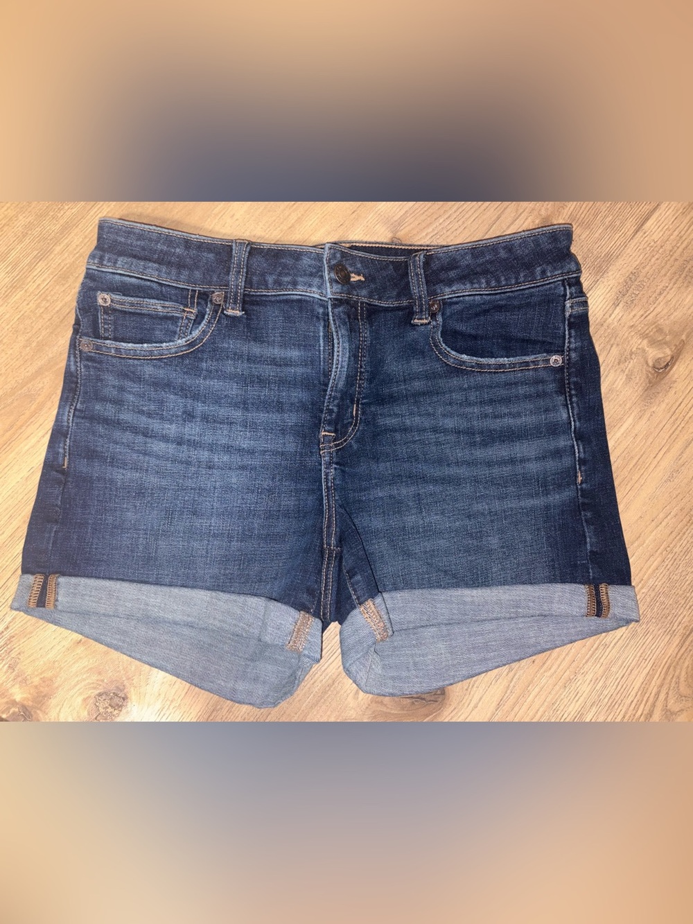 American Eagle Next Level Stretch Denim Cuffed Shorts Size 10